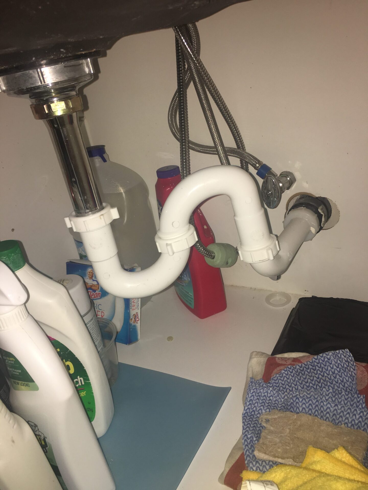  This plumbing issue is an S-Trap.  It can allow sewer gas into your home.
