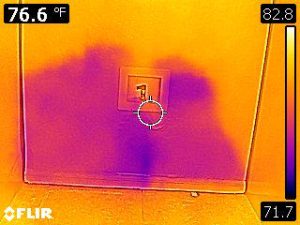 A refrigerator water line is leaking inside the kitchen wall.